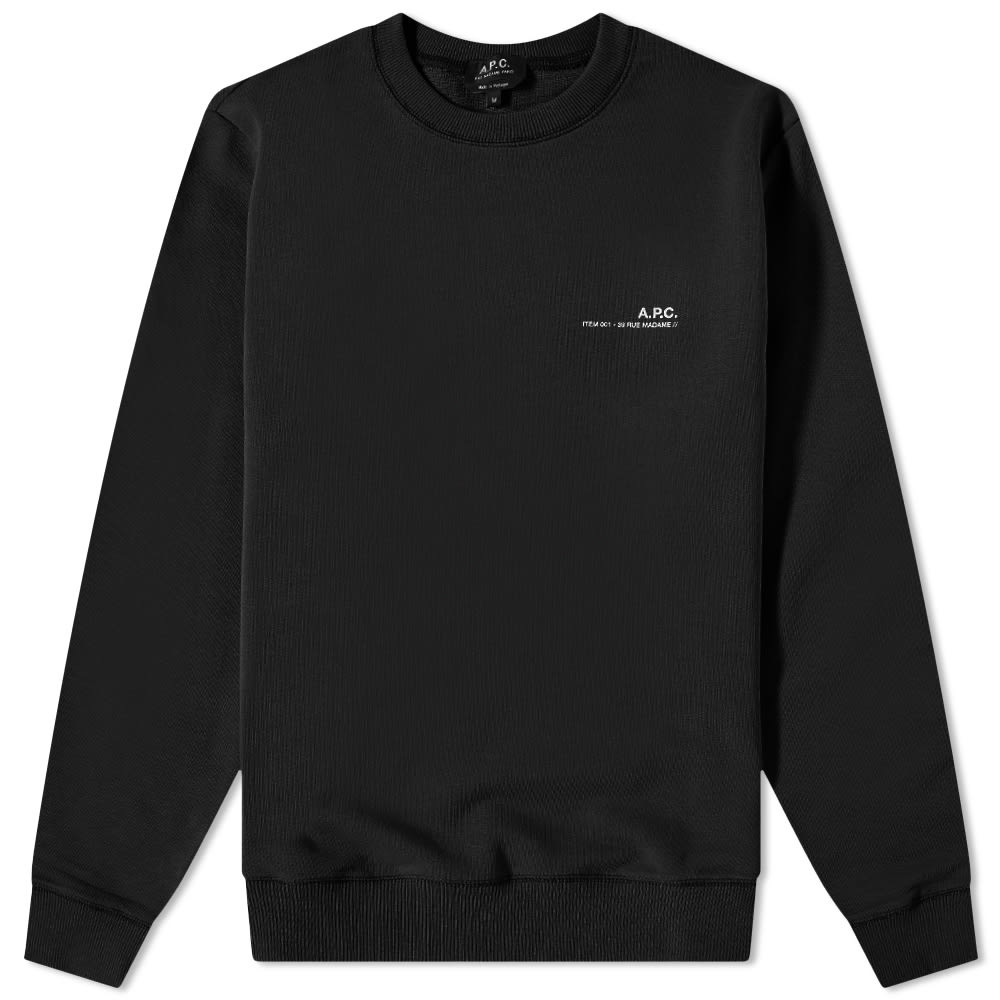 Пуловер A.P.C. Item Logo Crewneck Черно | COFBQ-H27608-LZZ, 0