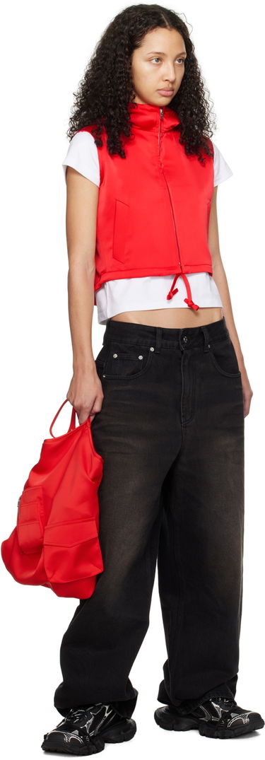 Жилетка We11done Hooded Cropped Vest Червено | WD-VT0-24-101-W-RD, 3