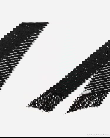 Шал KIKO KOSTADINOV Tarr Night Sky Textured Patterned Scarf with Fringe Черно | KKAW25KN09 112, 3