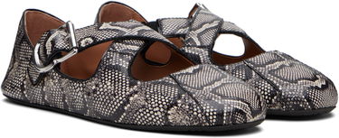 Кецове и обувки Alaïa ALAÏA Criss Cross Snake Ballerina Flats Черно | AA3A046I054, 3