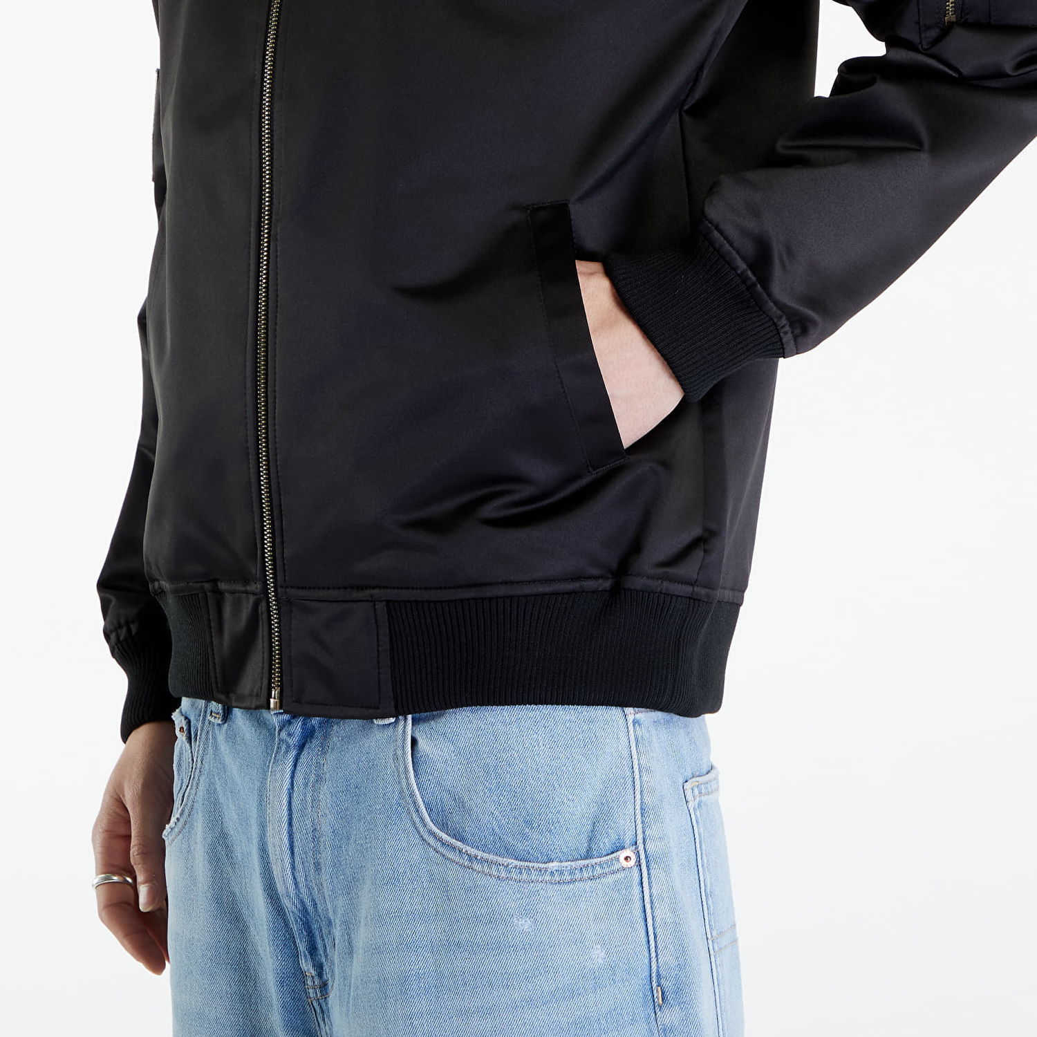 Яке бомбър Mitchell & Ness NHL Lightweight Satin Bomber Current Logo Kings Black Черно | SJKT7154-LAKYYPPPBLCK, 1