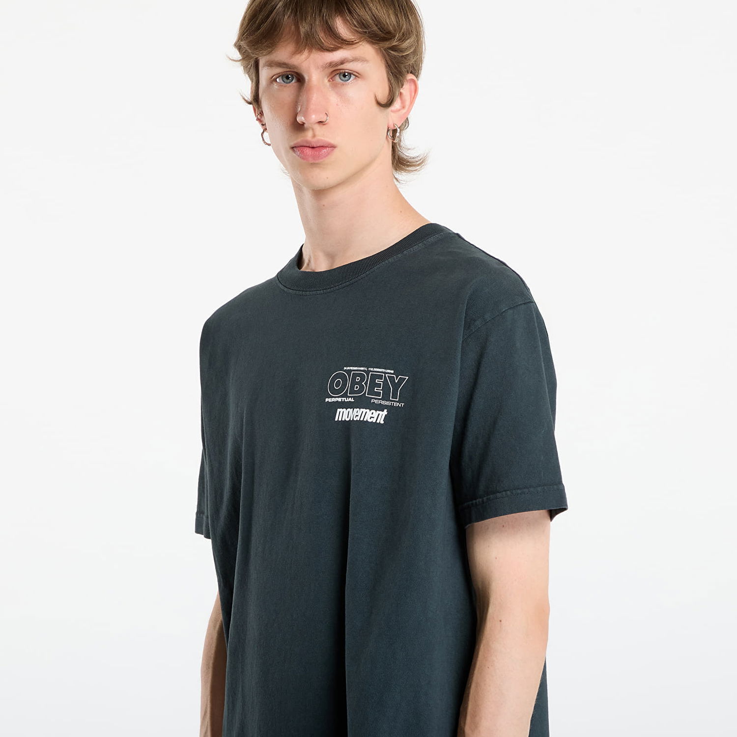 Тениска OBEY OBEY Persistent Movement T-Shirt Черно | 167924207-PTB, 1