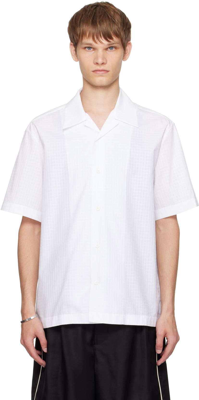 Риза Jil Sander Jil Sander Cotton Camp Collar Shirt Бяло | J61DL0061_J45302