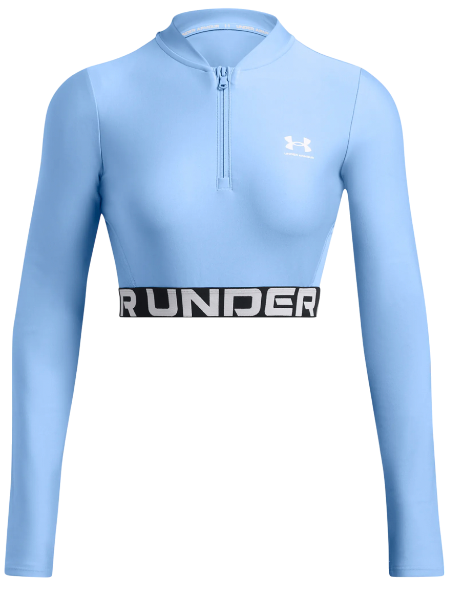 Съкратен топ Under Armour HeatGear Rib 1/4 Zip Long Sleeve Синьо | 1388692-465, 0
