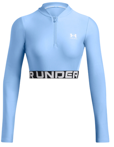 Съкратен топ Under Armour HeatGear Rib 1/4 Zip Long Sleeve Синьо | 1388692-465, 0