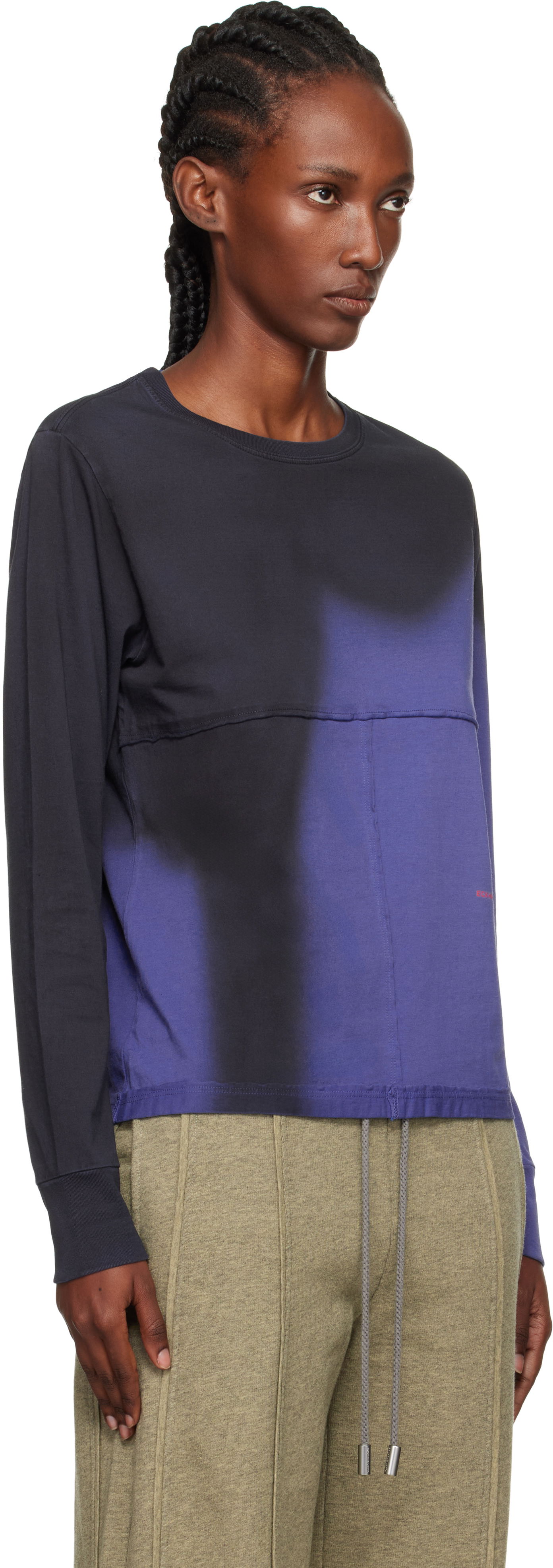 Тениска Eckhaus Latta Eckhaus Latta Lapped Long Sleeve T-Shirt Лилаво | 302-EL-PF25-S -, 1