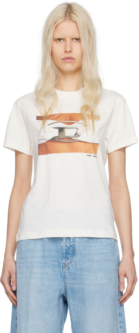 Тениска Diesel T-Regs-N3 T-Shirt  "Off-White" Бяло | A12178 0HERA, 0