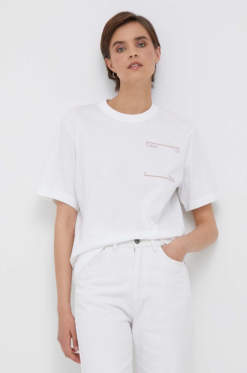 Тениска CALVIN KLEIN Boyfriend Tee Бяло | K20K205723, 0