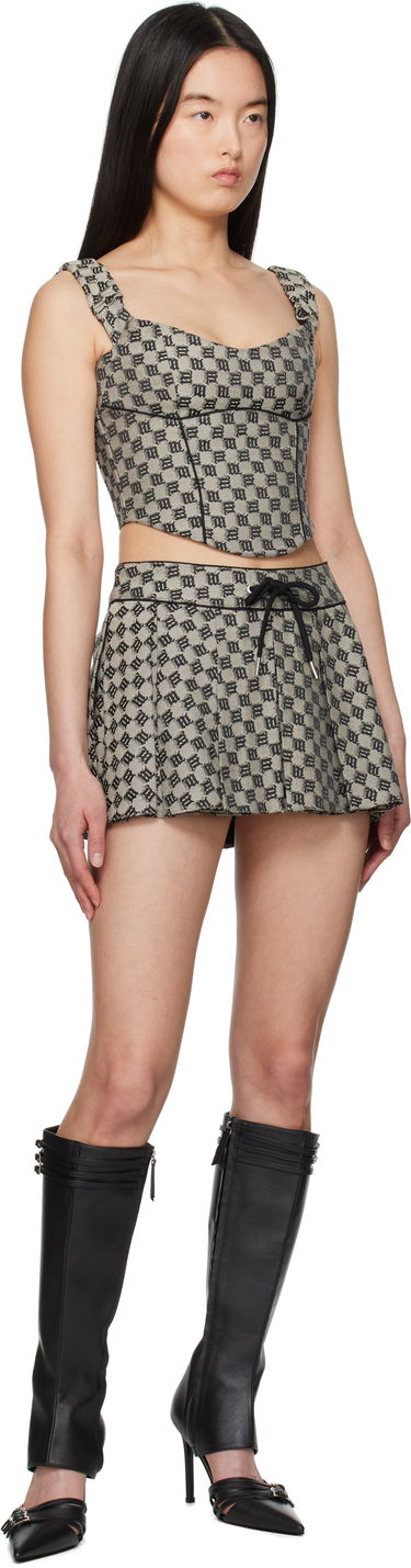 Пола MISBHV MISBHV Monogram Jacquard Canvas Miniskirt Бежово | 250W854, 3