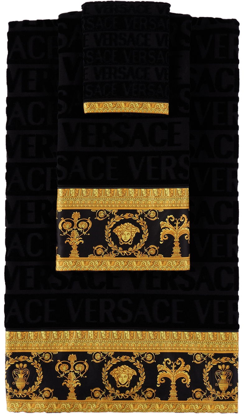 Flexstyle Versace I Heart Baroque Towel Set Черно | ZSET5TO01ZCOSP052