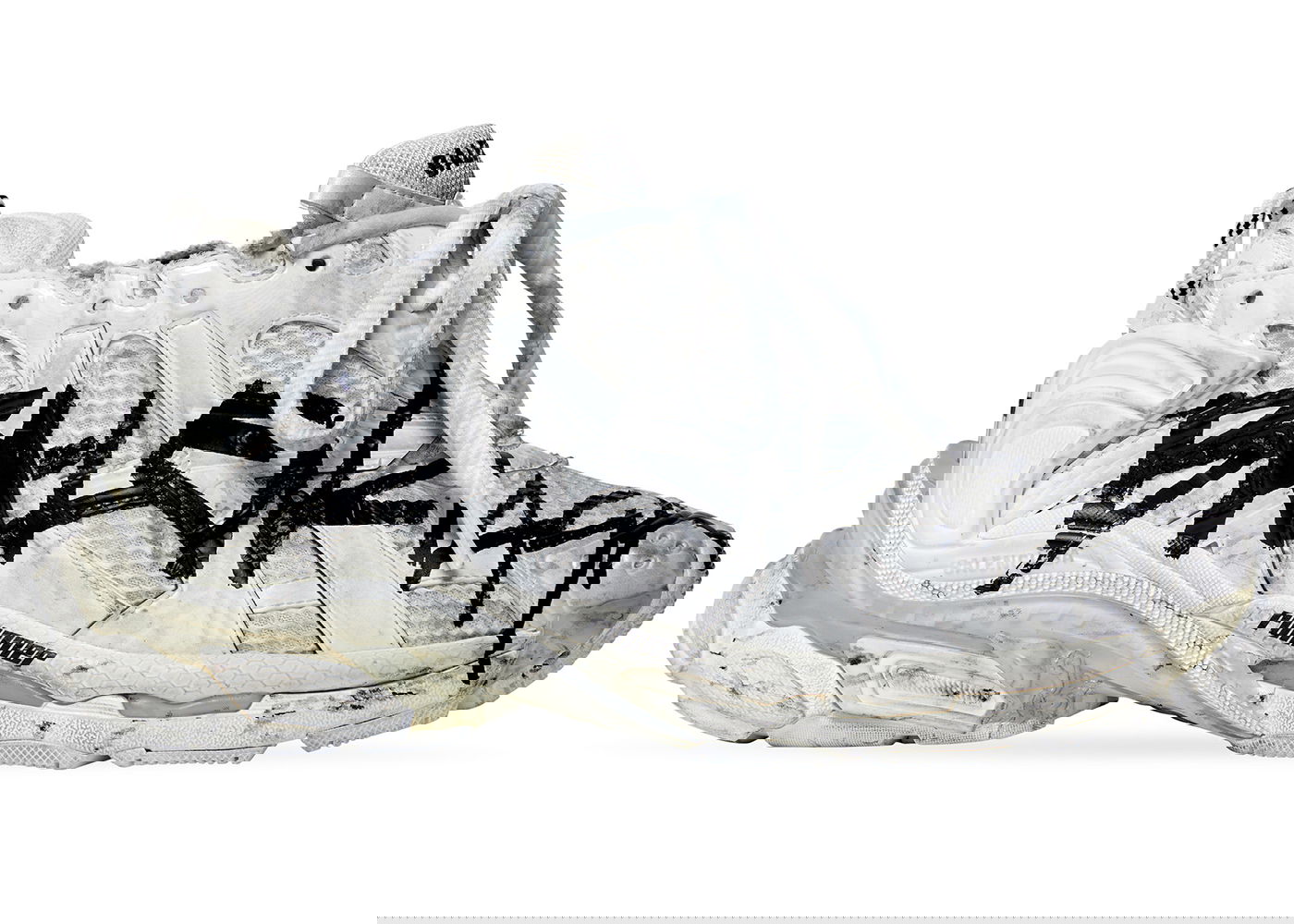Кецове и обувки Balenciaga Runner "Graffiti White" Бяло | 677403W3RBQ9010, 0