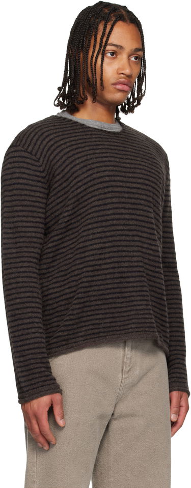 Пуловер OUR LEGACY Striped Rigid Popover Sweater Кафяво | M4253RD, 1
