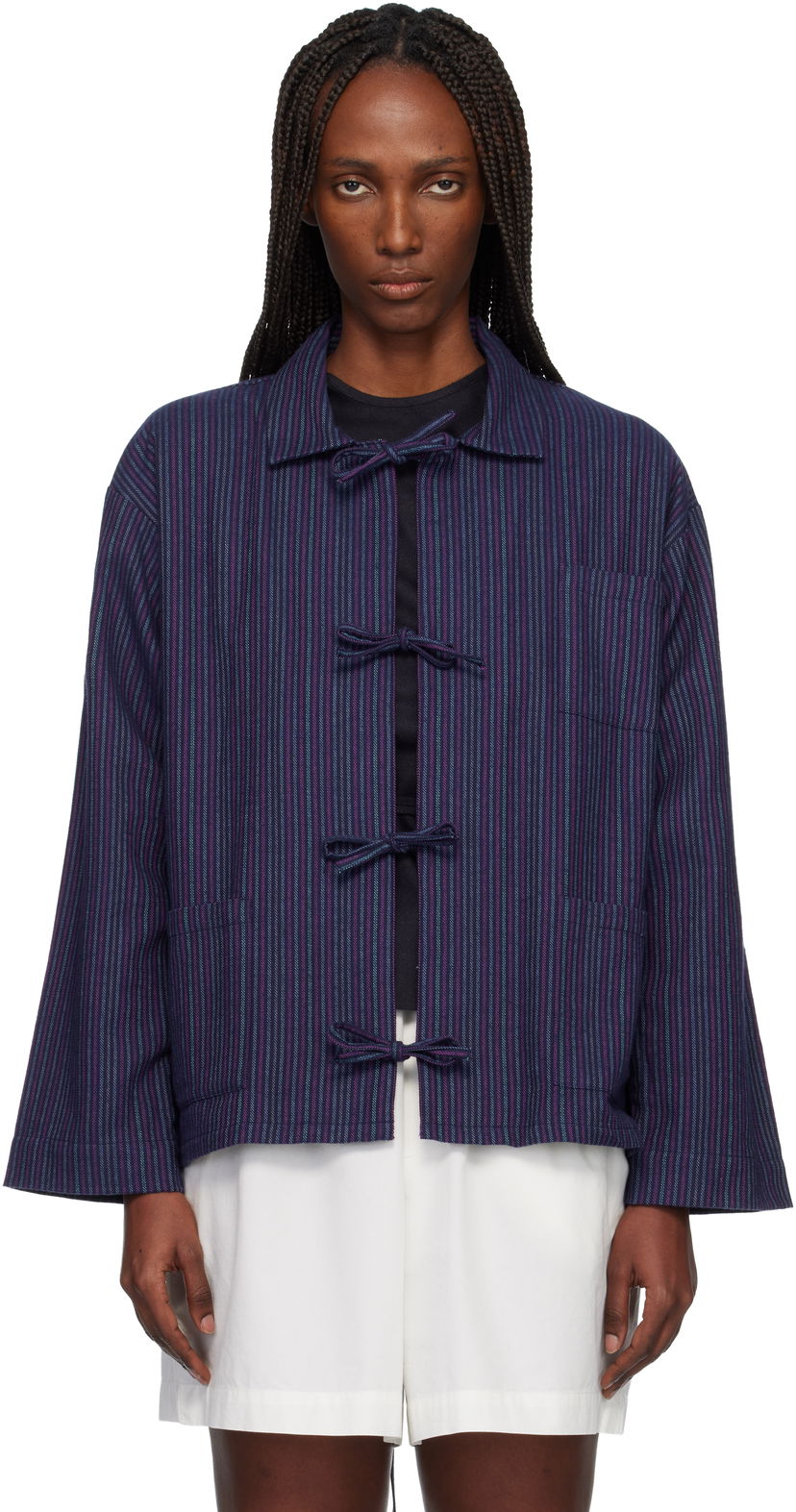 Риза Baserange Limber Striped Shirt with Frog Closures Многоцветен | TSLI-FLP-WI25