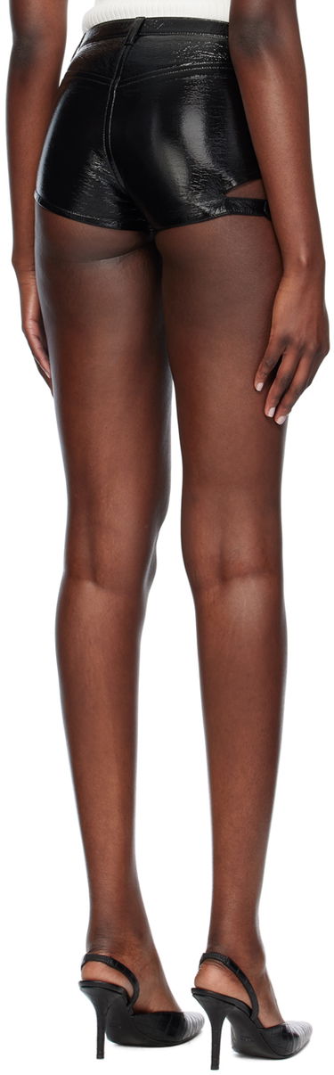 Къси панталони Courrèges Vinyl Pin-Buckle Shorts Черно | 124CSH035VY0014, 2