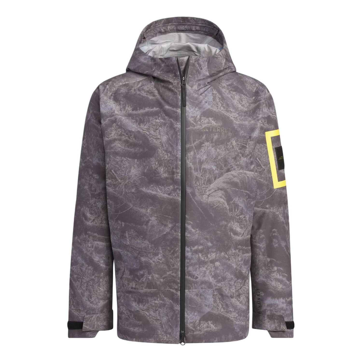Дъждобран adidas Originals National Geographic Allover Print RAIN.RDY Jacket Сиво | IS9512, 0