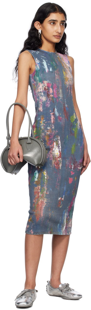 Pокля Acne Studios Acne Studios Paint Splatter Midi Dress Синьо | A20788-, 3
