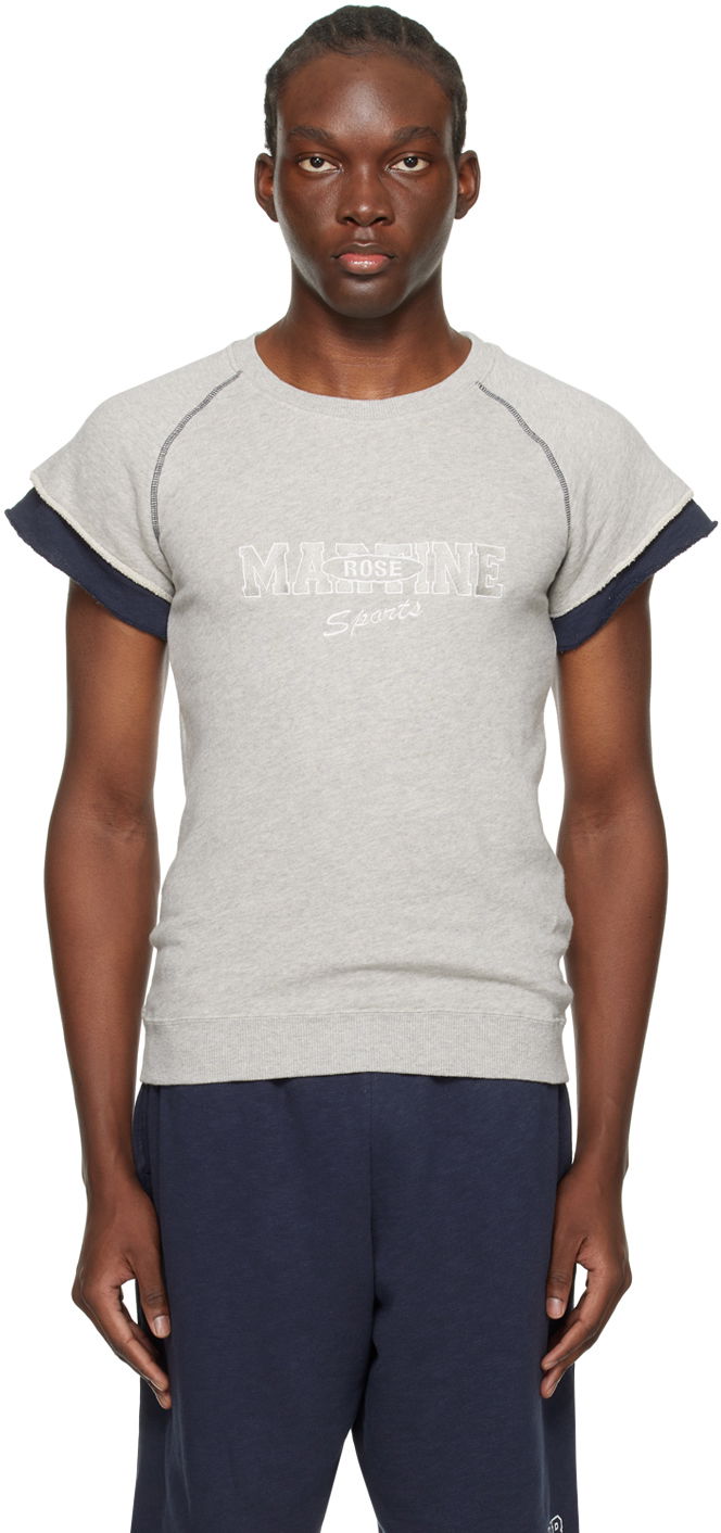 Тениска Martine Rose Embroidered T-Shirt Сиво | MRSS24-623