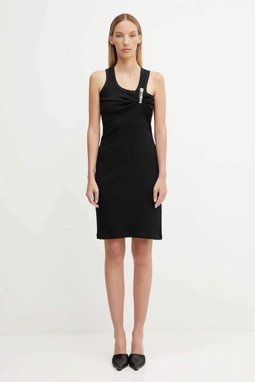 Pокля Coperni Coperni Washing Clip Rib Midi Dress Черно | COPR192F5033