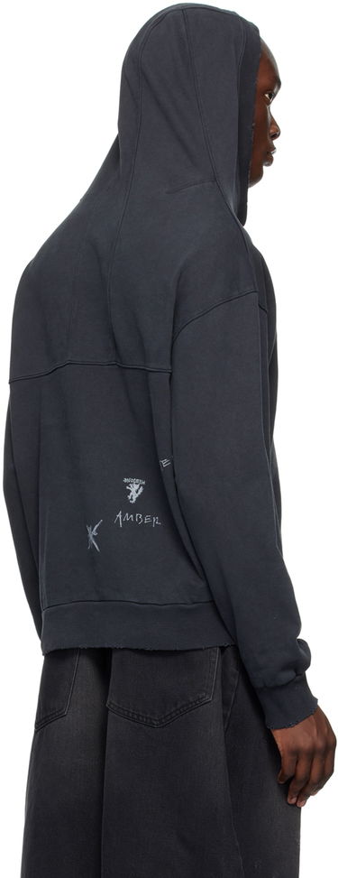 Суитчър We11done We11done Wide Neck Hoodie Черно | WD-TH2-24-801-U-BK, 2