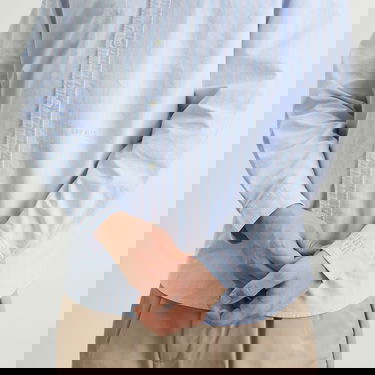 Риза Human Made Human Made Striped Oxford Shirt 'The Future Is In The Past' 'Dry Alls' Синьо | HM30SH006-BLU, 5