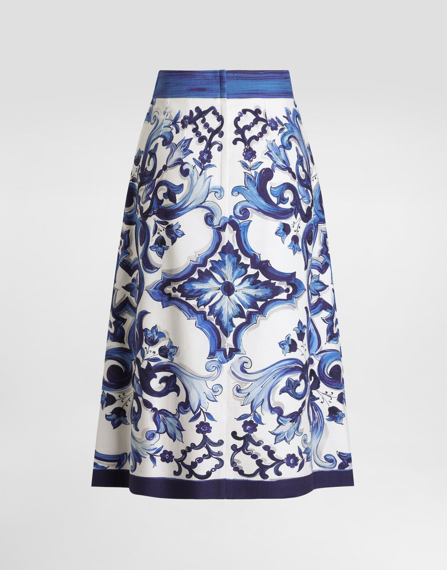 Пола Dolce & Gabbana Majolica-print Midi Skirt with Front Slit Многоцветен | I4O18WFPFTBHA3TN, 1