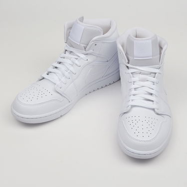Кецове и обувки Jordan Air Jordan 1 Mid "Triple White" Бяло | 554724-129, 2