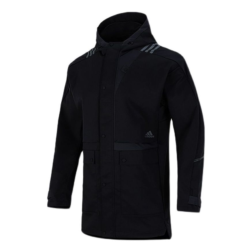 Дъждобран adidas Originals Cargo Pocket Sports Hooded Jacket Черно | H40227, 0