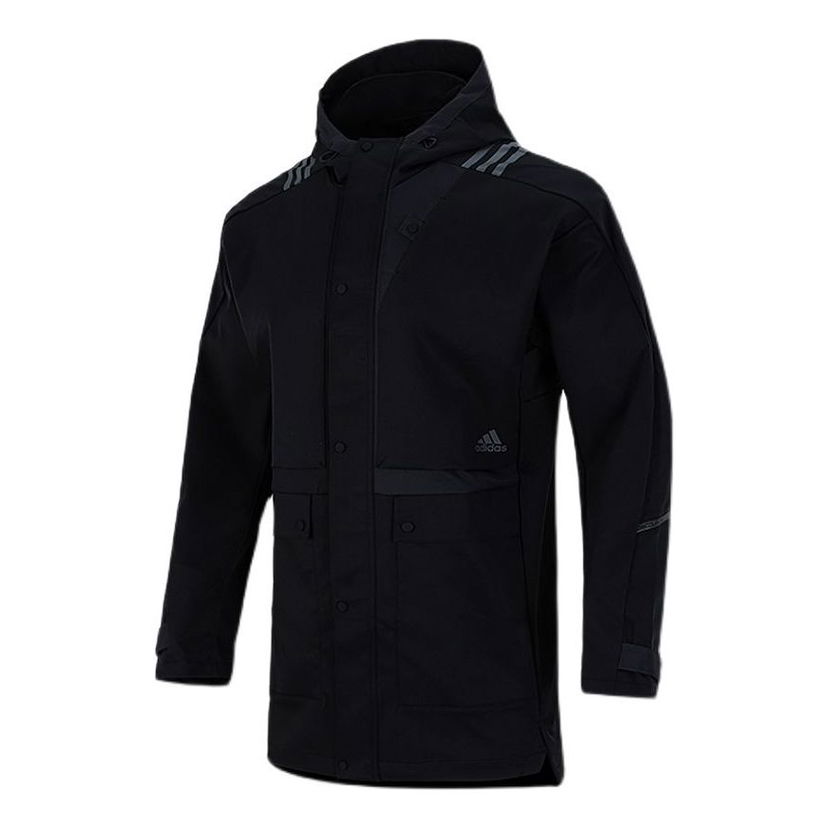 Дъждобран adidas Originals Cargo Pocket Sports Hooded Jacket Черно | H40227