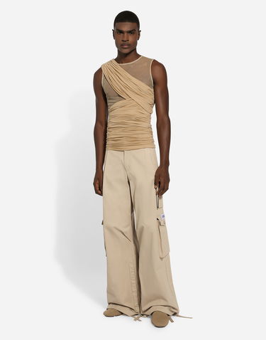 Потник Dolce & Gabbana Stretch Tulle T-shirt With Draping Бежово | G8RW3TG7M7SS9000, 2