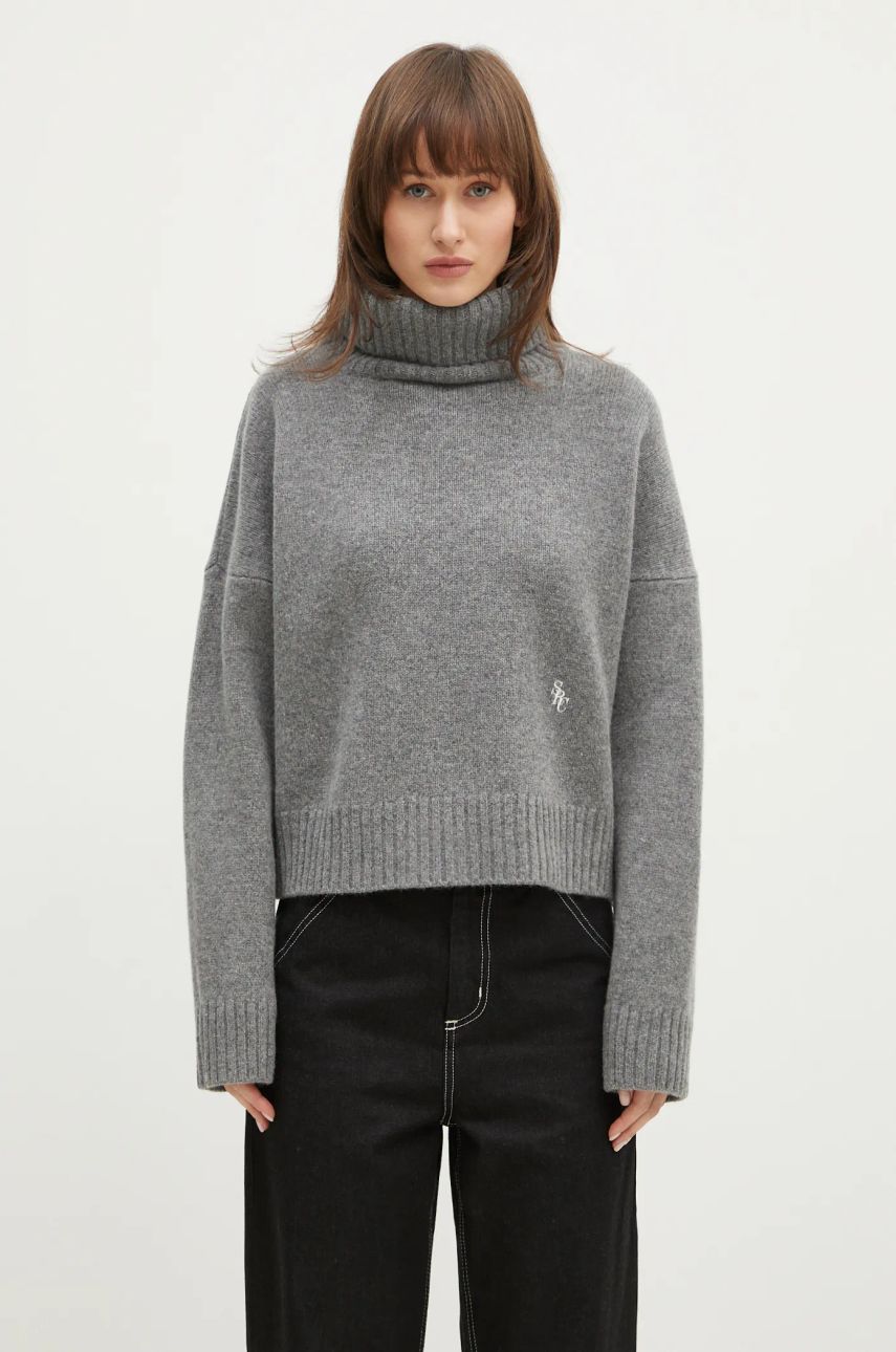 Пуловер Sporty & Rich Sporty & Rich SRC Wool Turtleneck Sweater Сиво | WS064512302GY03, 0