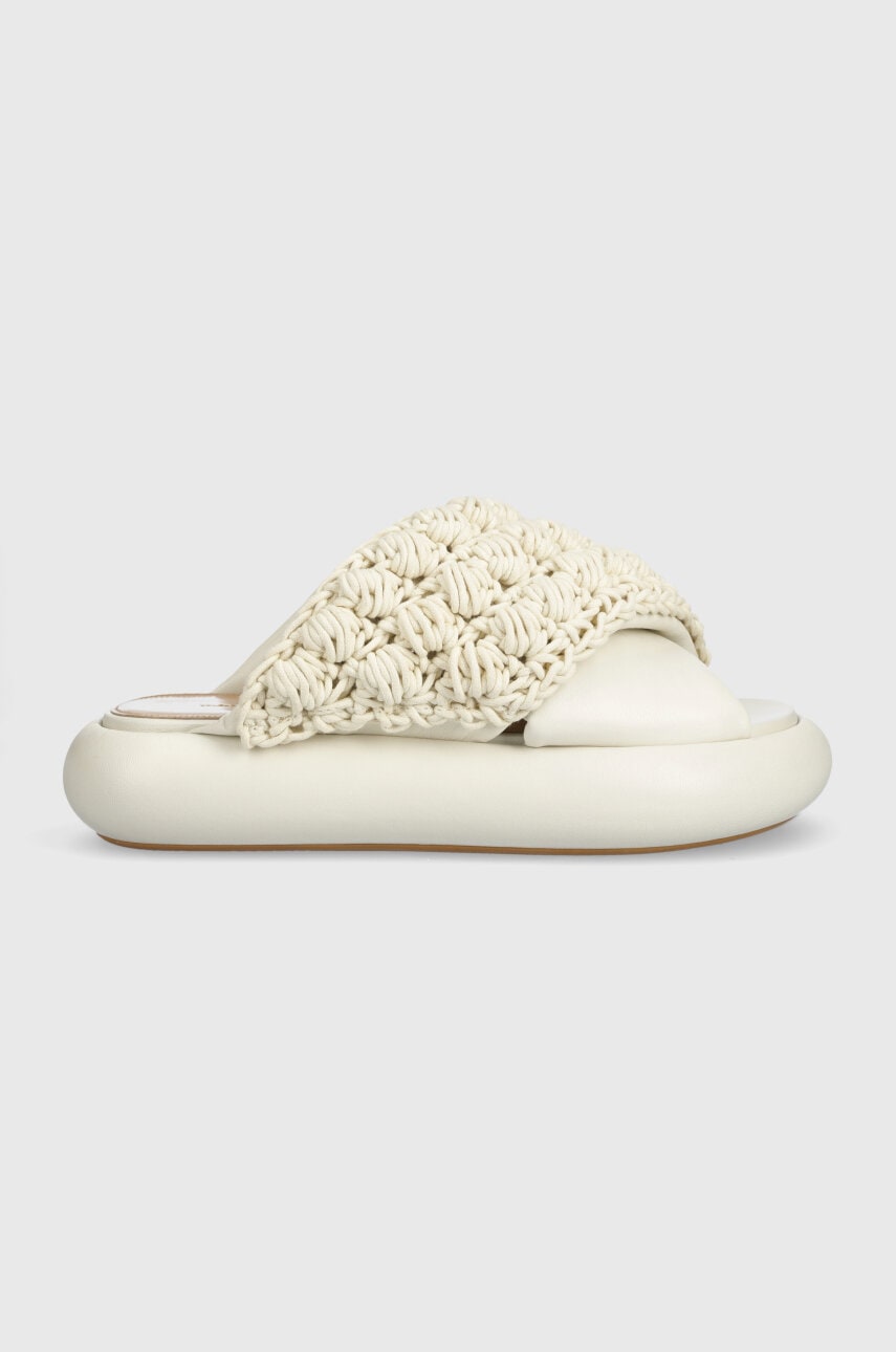 Кецове и обувки JW Anderson JW Anderson Crochet Twister Platform Slides Бяло | ANW42027A.120, 0