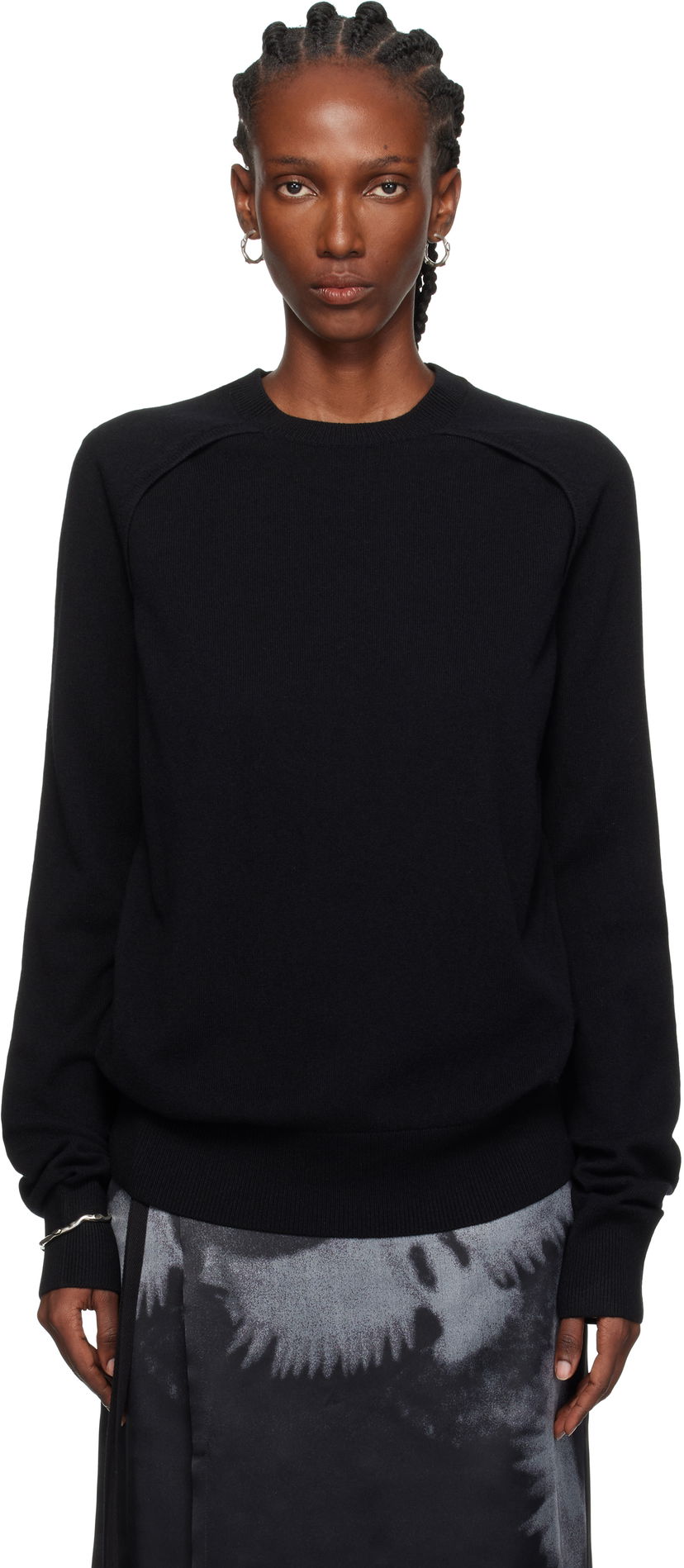 Пуловер Ann Demeulemeester Ann Demeulemeester Ulu Cut-Out Sweater Черно | CO02-W-KN01-FA147-099