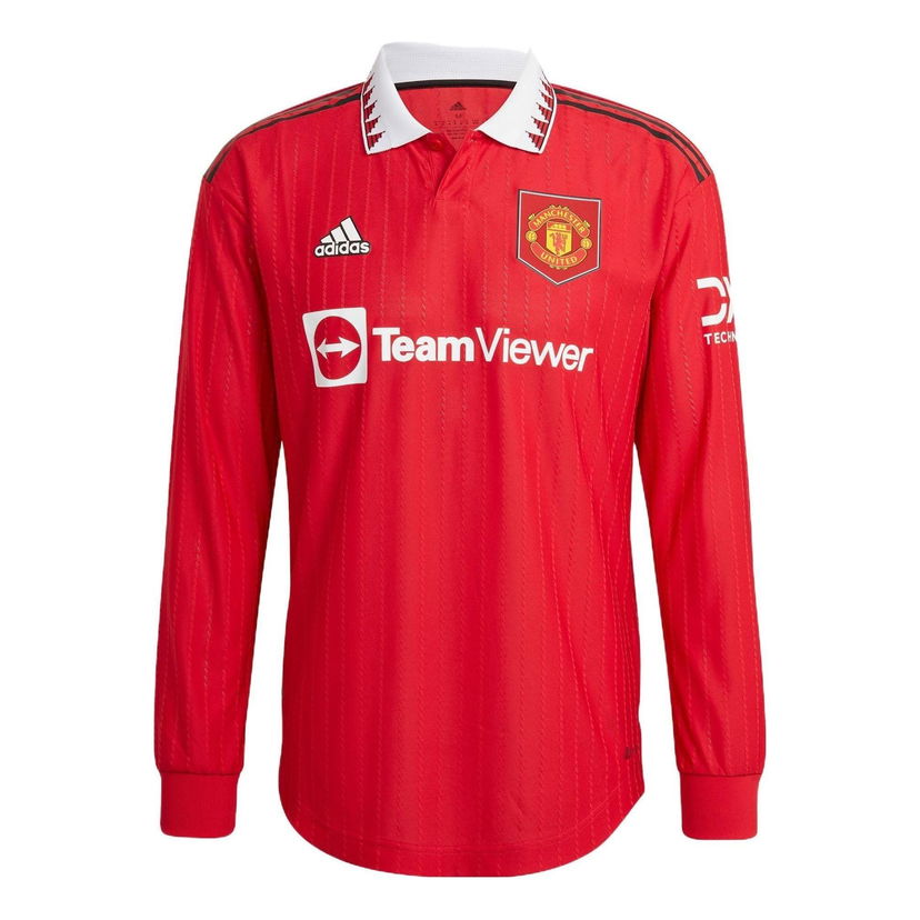 Риза adidas Originals Manchester United 22/23 Long Sleeve Home Authentic Jersey Червено | HN5748