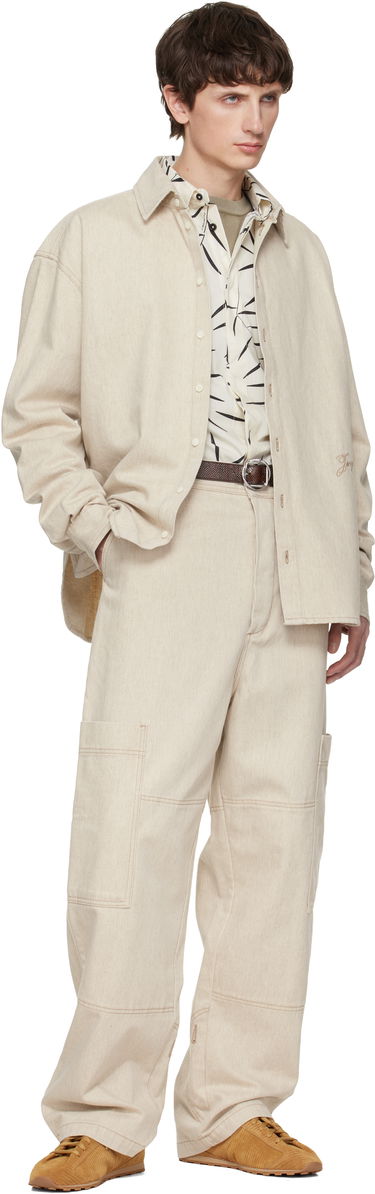 Риза Jacquemus 'The Simon de-Nîmes' Denim Shirt Бежово | 25HSHM00545AD00044, 3