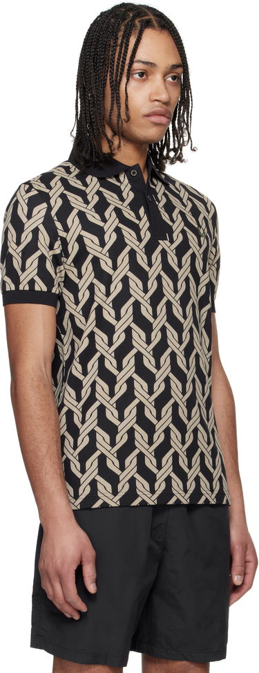 Поло тениска Fred Perry Fred Perry Cable Knit Print Polo Черно | M9837, 1
