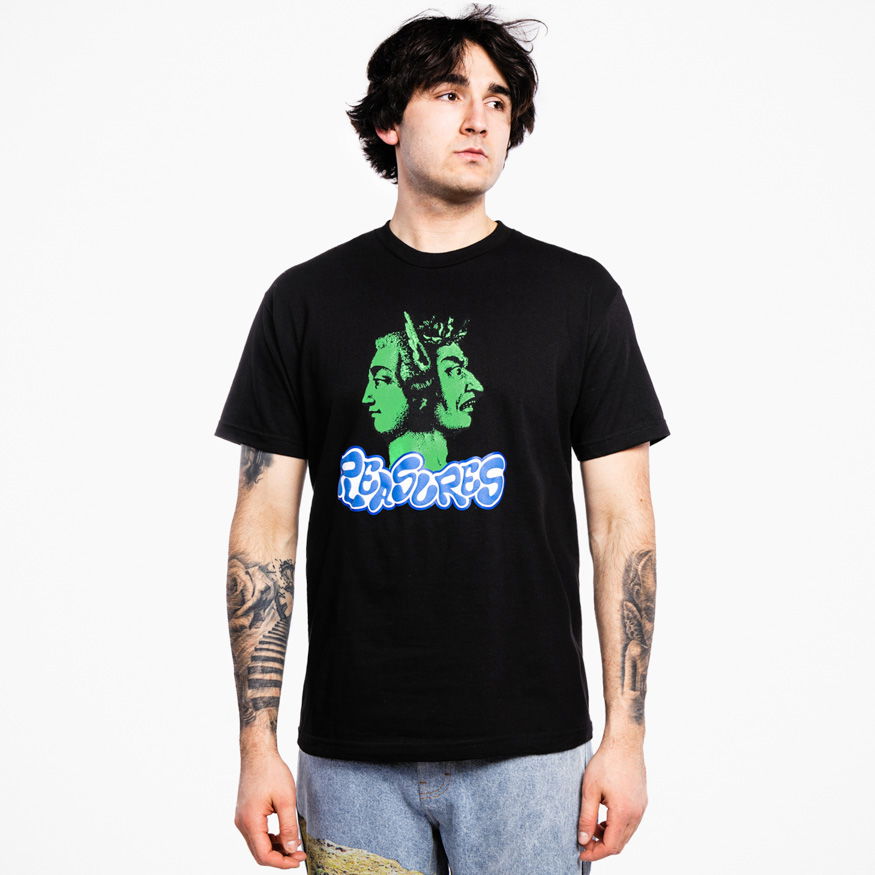 Тениска Pleasures Two Face T-Shirt Черно | P21W046-BLACK, 0