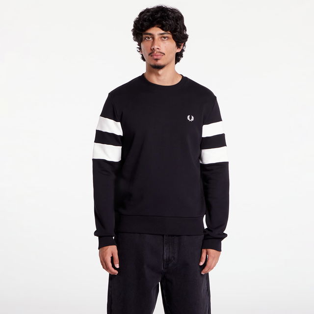 Tipped Sleeve Sweatshirt Black