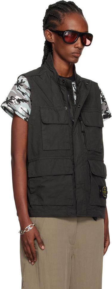 Жилетка Stone Island Stone Island Canvas Weave Organic Cotton Vest Черно | K2S15 G100001 S0240, 1