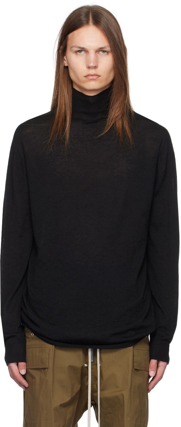 Пуловер Rick Owens Black Porterville Oversized Turtleneck Черно | RU02D6626 WS