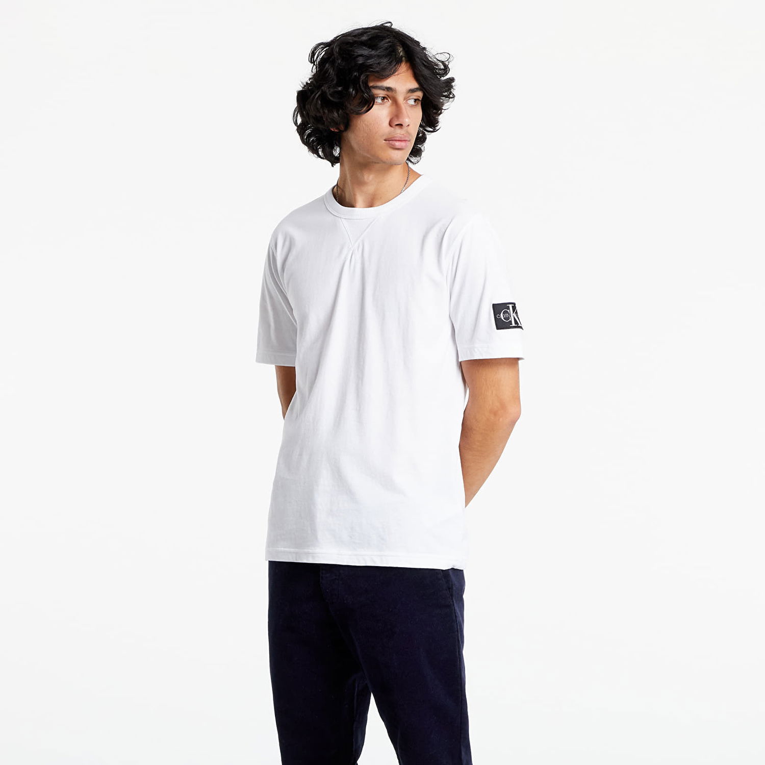 Тениска CALVIN KLEIN Monogram Sleeve Badge Reg Tee Бяло | J30J314051 YAF, 0