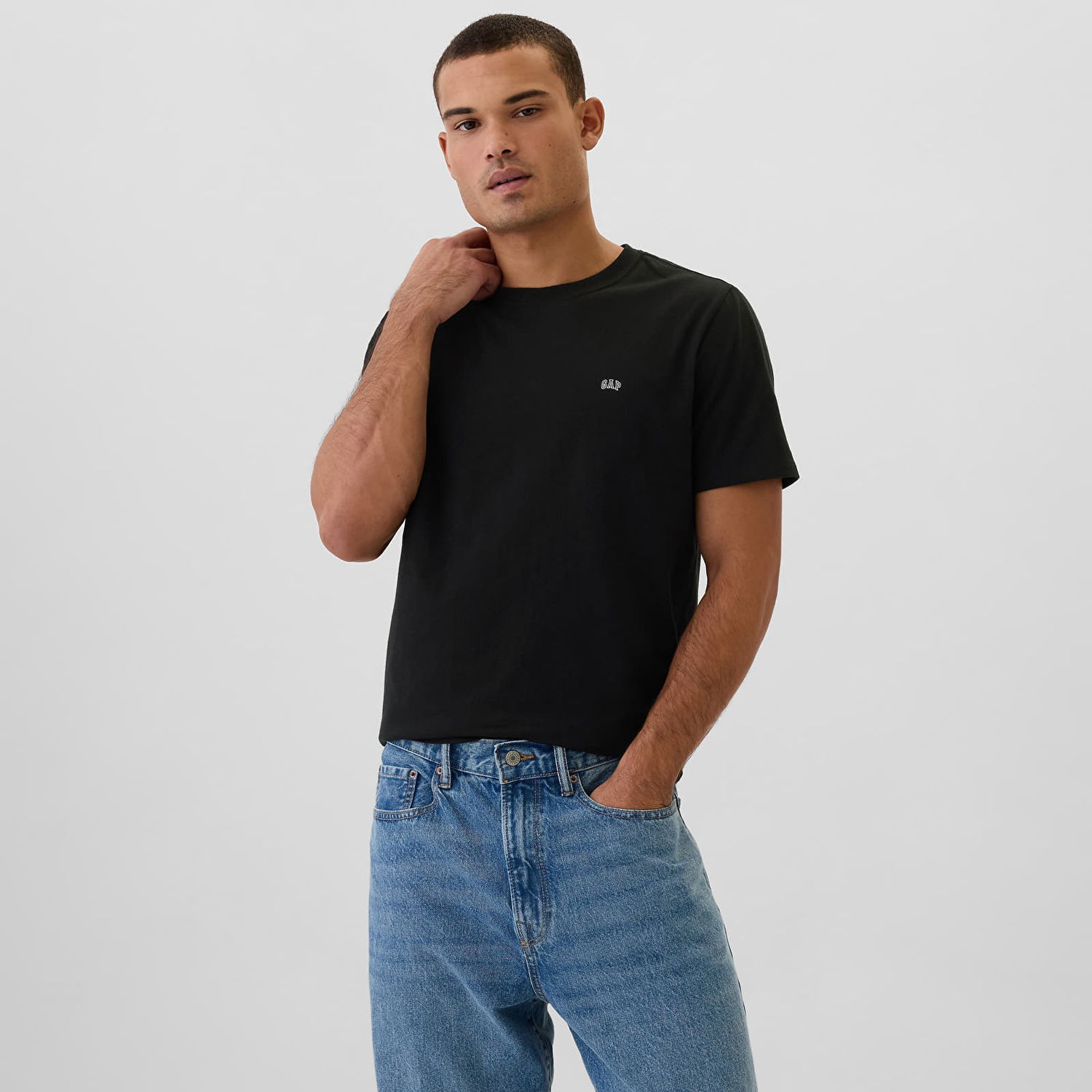 Тениска GAP T-shirt Micro Logo Crew True Black S Черно | 502022-02, 0
