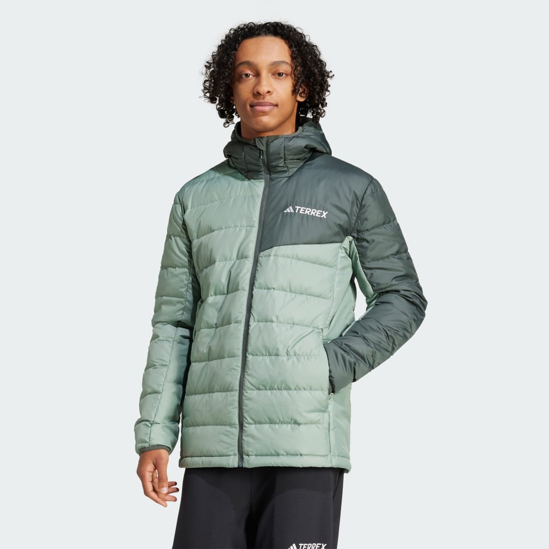 Пухо яке adidas Performance Terrex Multi Light Down Hooded Jacket Зелено | JD8393, 0