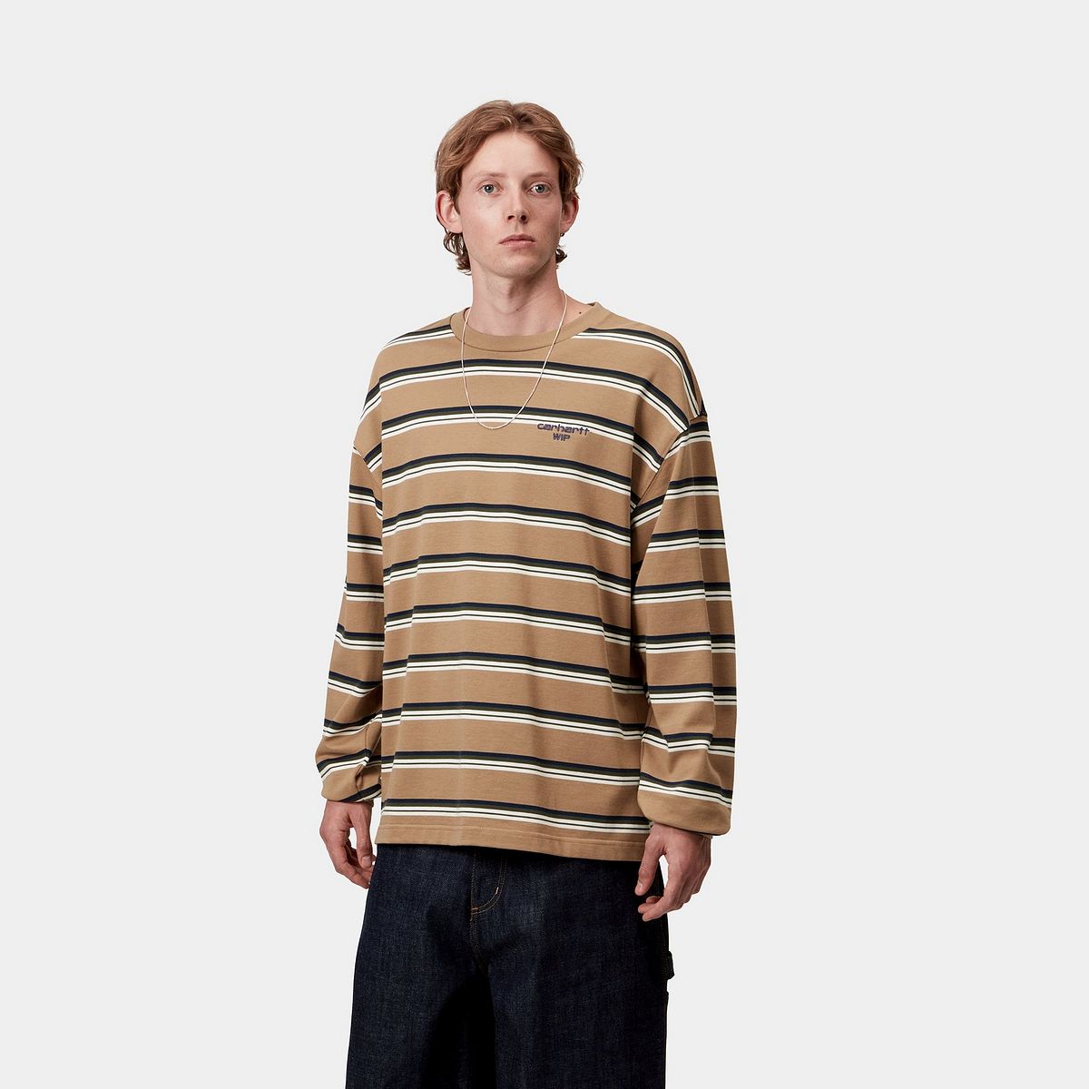 Тениска Carhartt WIP Carhartt WIP Holm Stripe Long Sleeve T-Shirt Кафяво | I035303_9, 0