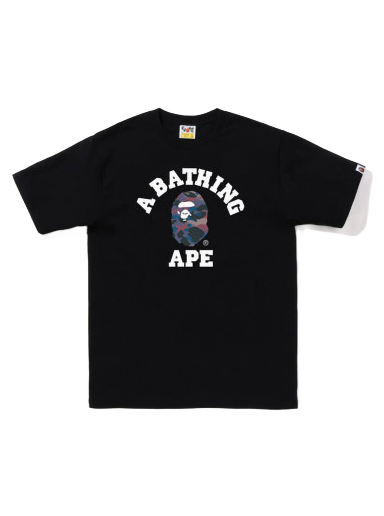 Тениска BAPE Grid Camo College Tee Черно | 1I80-110-028