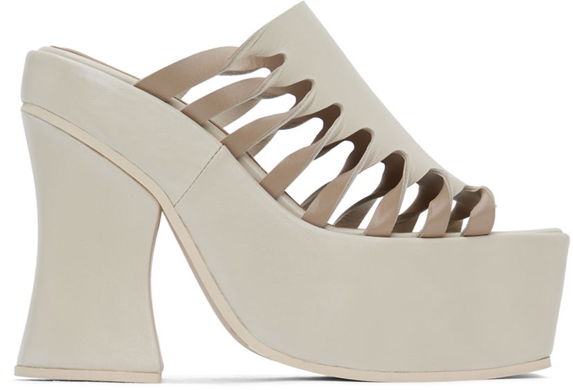 Аксесоари Eckhaus Latta Eckhaus Latta Twist Strap Platform Mules Бежово | FEKLWTSPL00509