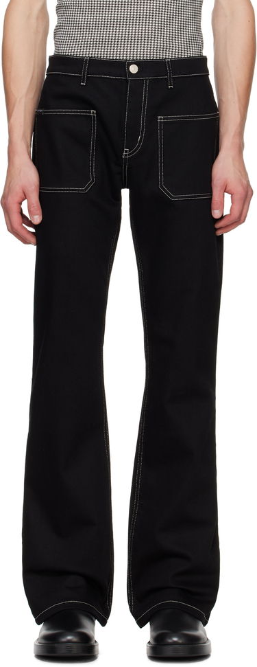 Дънки Courrèges Courrèges Topstitched Bootcut Jeans Черно | 324DPA208DE0020, 0