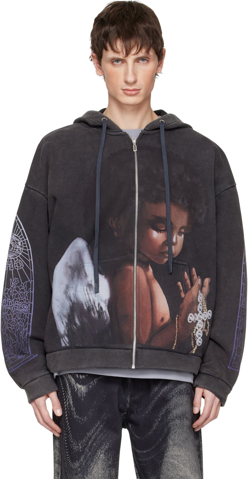 Суитчър Who Decides War Zip Up 'Sacred Being' Hoodie Черно | 1110550002FW25