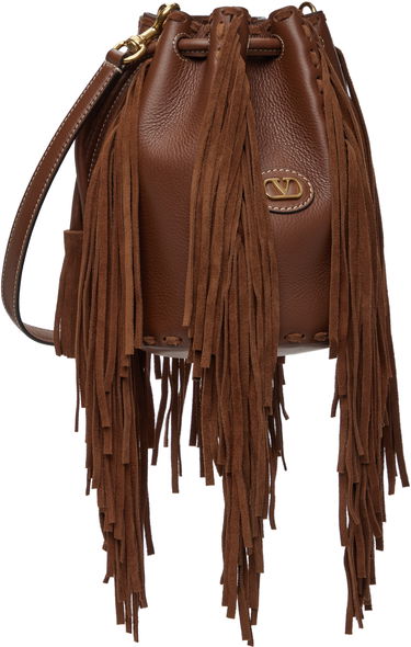 Дамска чанта Valentino Valentino Garavani Nellcôte Small Fringed Bucket Bag Черно | 6W2B0R28LUJ, 3