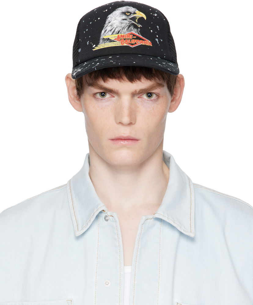 Шапка с козирка AMIRI AMIRI Vintage Trucker Cap Черно | AMHATR1027