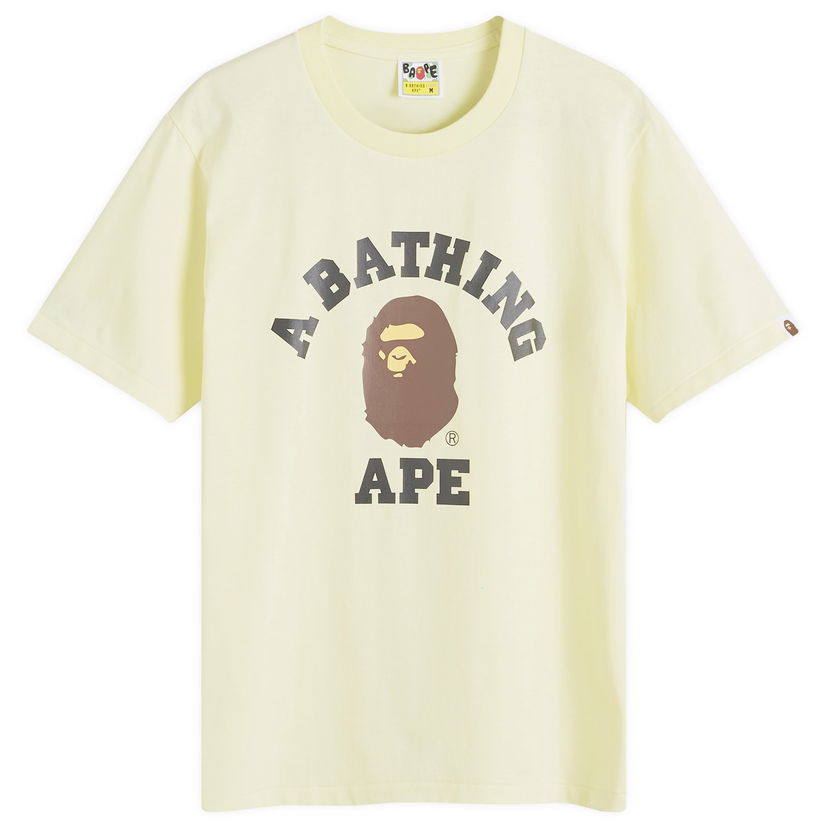 Тениска BAPE A Bathing Ape Women's College T-Shirt in Yellow, Size Small | END. Clothing Бежово | 001TEK302001L-YLW